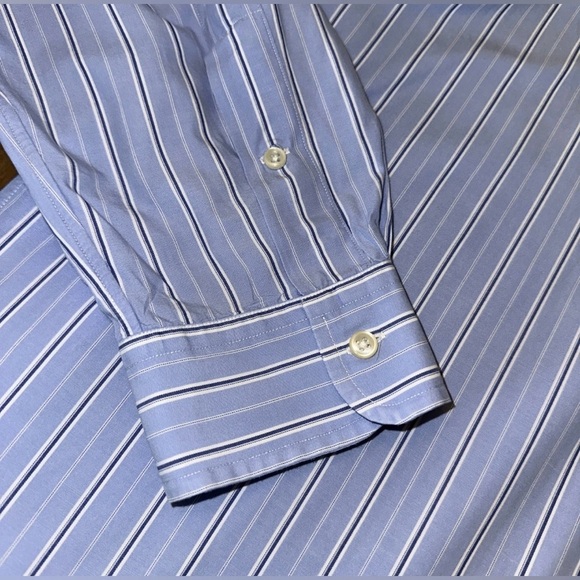 Ralph Lauren Mens XL Bengal Long Sleeve Blue White Striped Classic Button Down - Picture 7 of 14